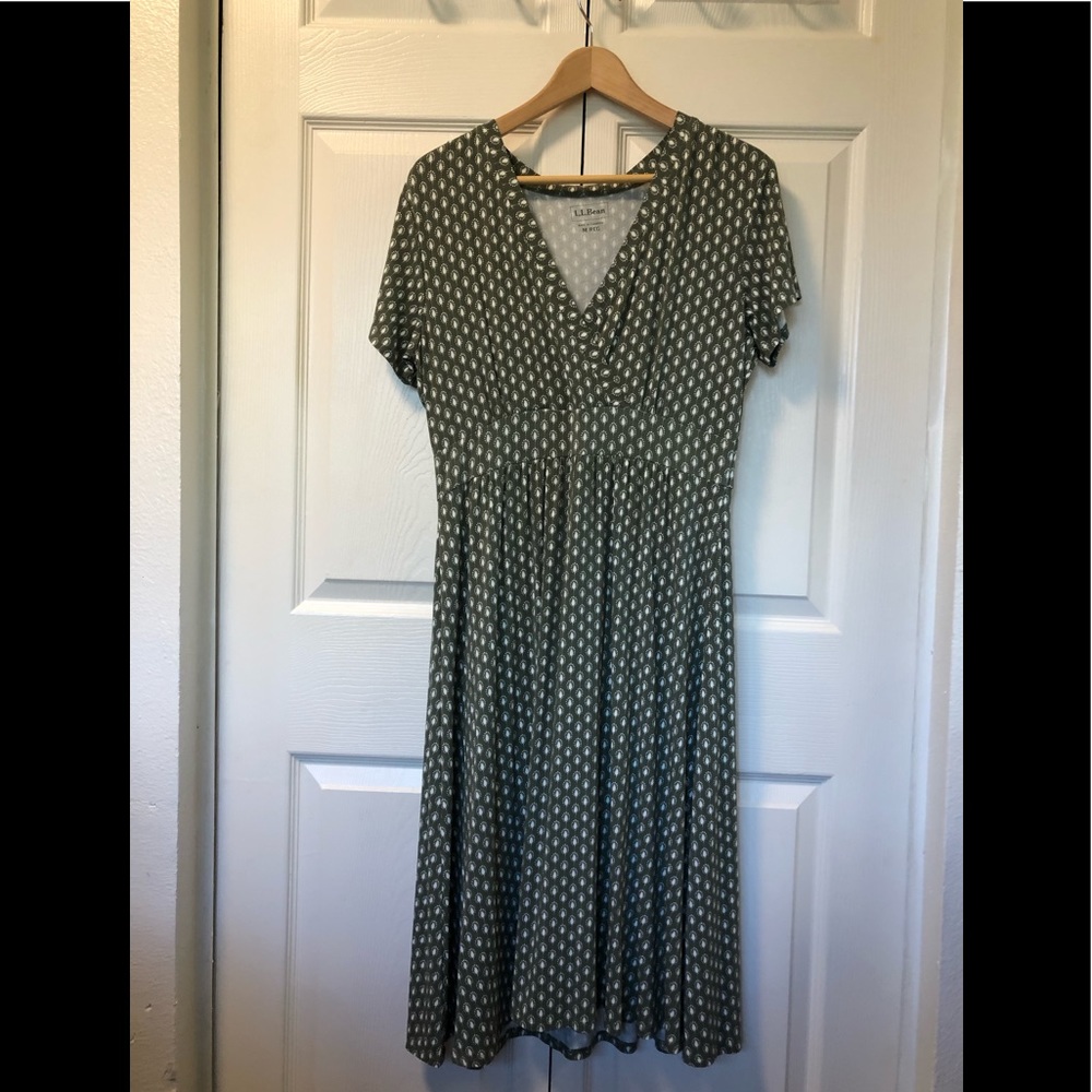 🖤 L.L. Bean soft olive green dress, M